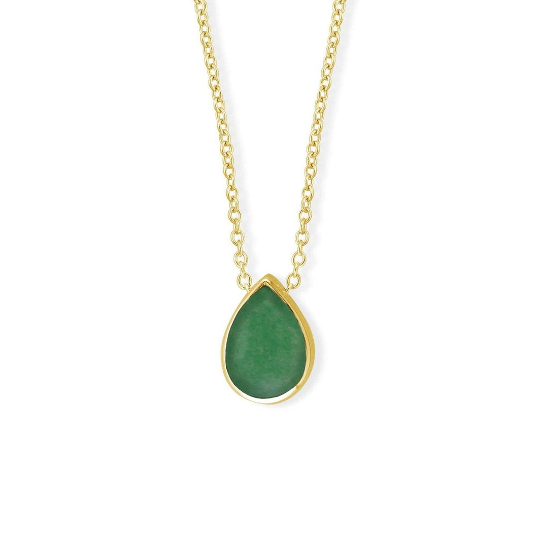 14 K gold Plated Jade Necklace